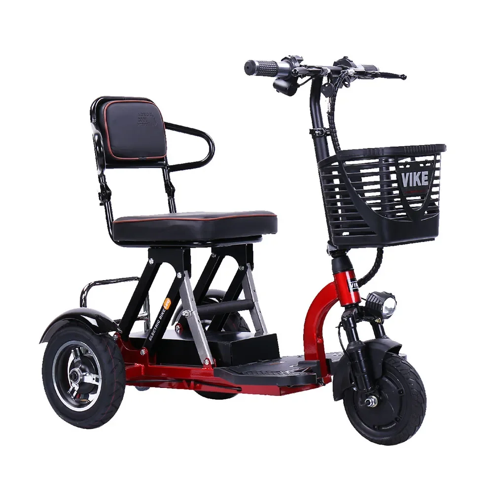 

Электрический трехколесный велосипед, 48 В, 300 Вт, бесщеточный мотор, мобильный скутер, складной, 8/10/12/20 Ач, съемный аккумулятор, амортизаторы