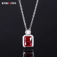 100 925 silver 810mm ruby paraiba tourmaline emerald pendant necklace for women charms wedding fine jewelry anniversary gift