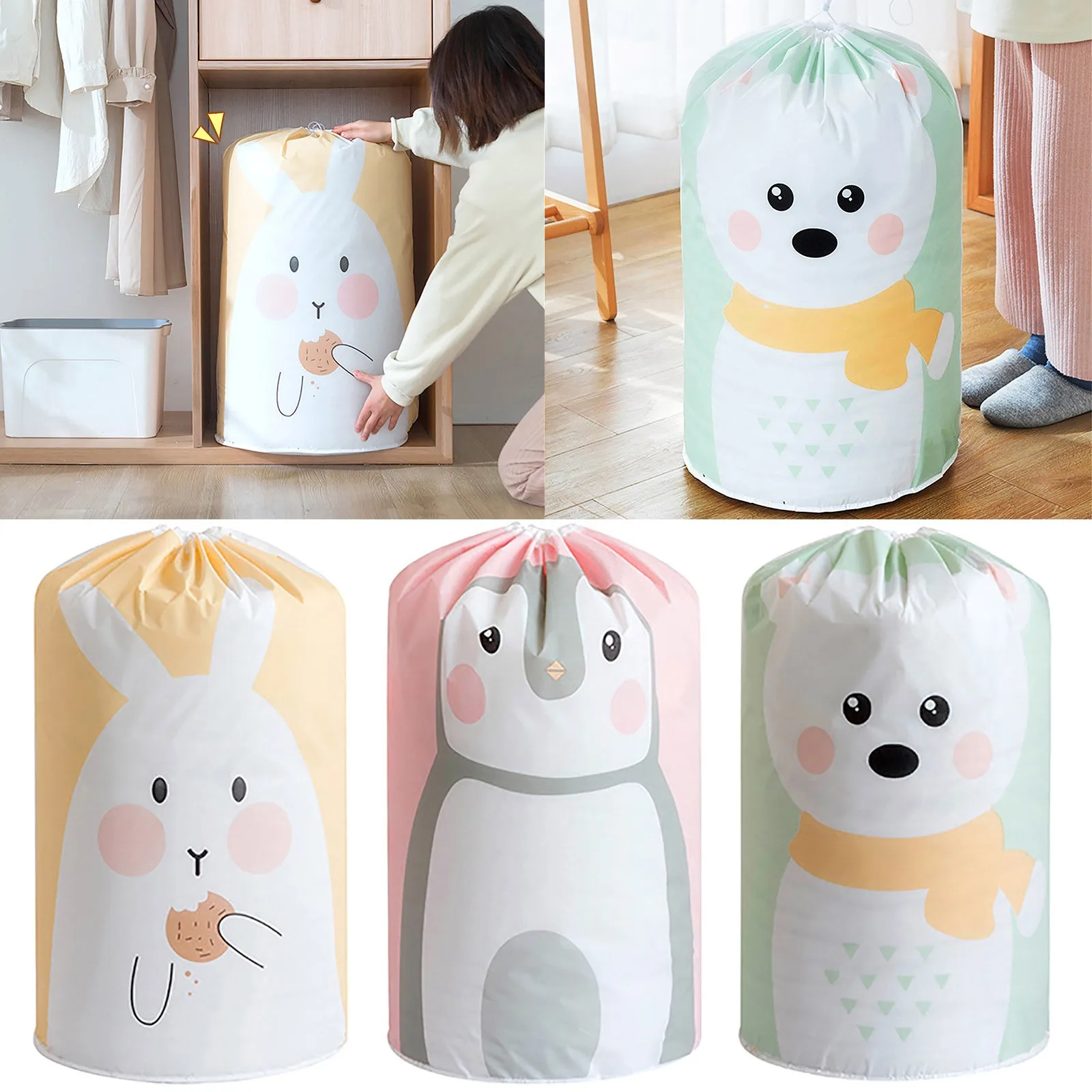 

Kitchen for Baking Organizer Bag Fit Laundry Hamper Basket College Travel Dorm Tear Drawstring Dirty Cloth Storage Quilt Storage