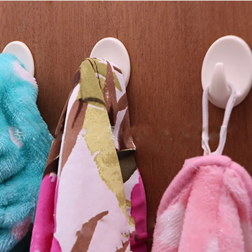 

5pcs Bathroom Holder Storage Rack Home Kitchen Self-adhesive Clothes Hanger Clasps Hooks Wall Hook