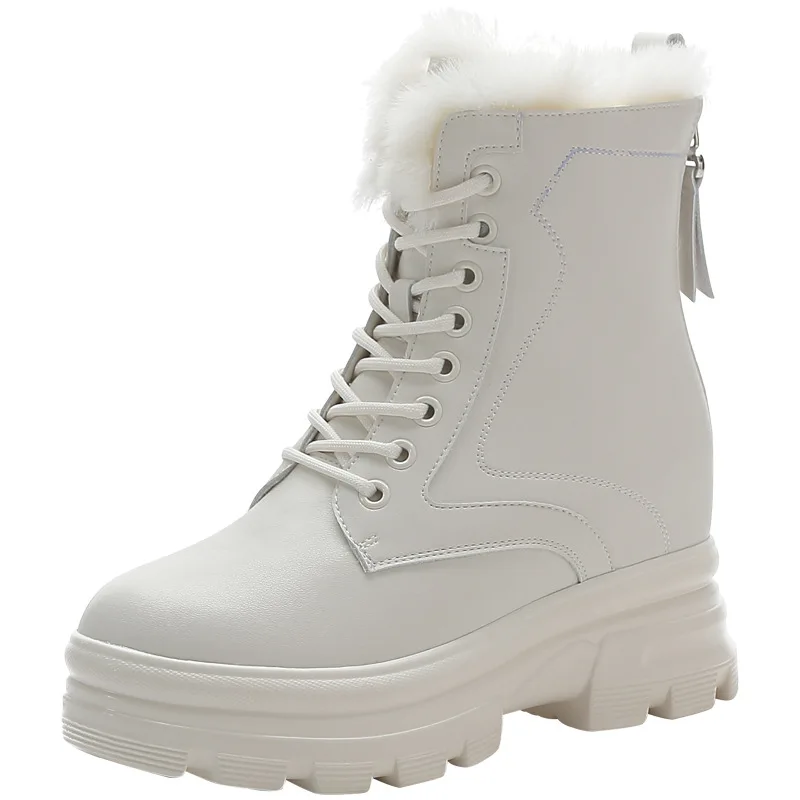 Koovan Women's Boots 2023 New Ankle Boots Female Increased Heel Winter Warm Short Boots Cotton Joker Women's Shoes For Girls