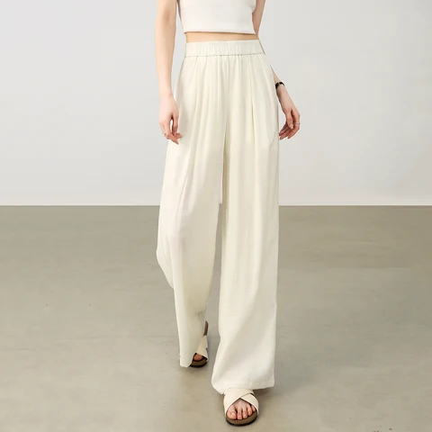 SENTUBILA Женские льняные брюки чёрные