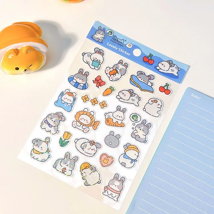 

Корейские оригинальные лазерные линии NEKONI, милые маленькие животные, Стикеры для хомяка, скрапбукинг, «сделай сам», журнал, наклейки, Декор