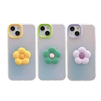 transparent glitter matt imd thick 2 in 1 3d flower phone cases cover for iphone 11 12 pro max xr xs 13 pro max 7 8 plus case