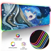 anime keycaps mouse pad rgb with usb port mini pc mousepad office gaming accessories computer keyboard mouse mat led lights xxl