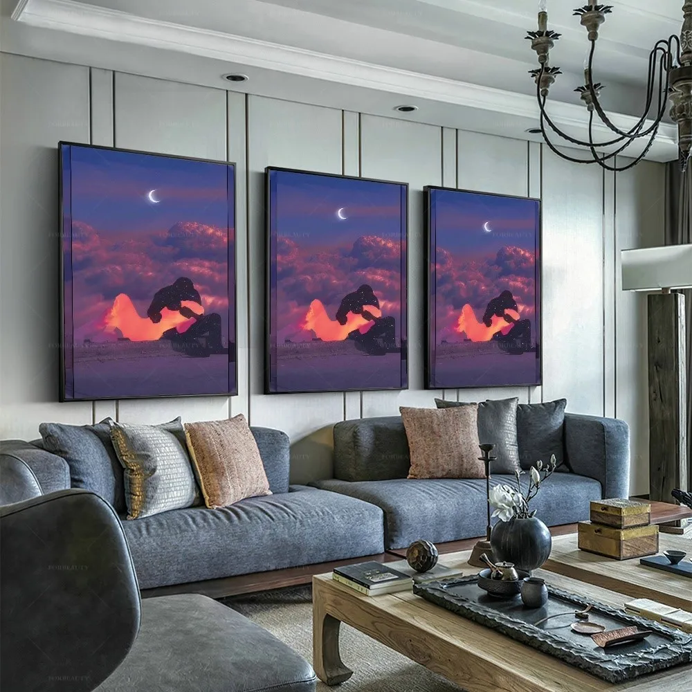 

Forbeauty, хорошая ночь, абстрактное искусство, печать распылением, Картина на холсте, водонепроницаемая и может использоваться на улице, картины маслом для домашнего декора