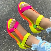 women sandals summer platform wedges heels multi hookloop open toe fashion casual beach outdoor ladies shoes zapatos de mujer