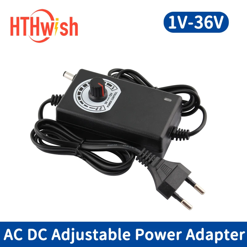 Adjustable AC To DC 12 Volt Power Supply with Switch 3V 5V 6V 9V 12V 15V 18V 24V 1A 2A US EU Plug Adapter 220V To 12V Adapter