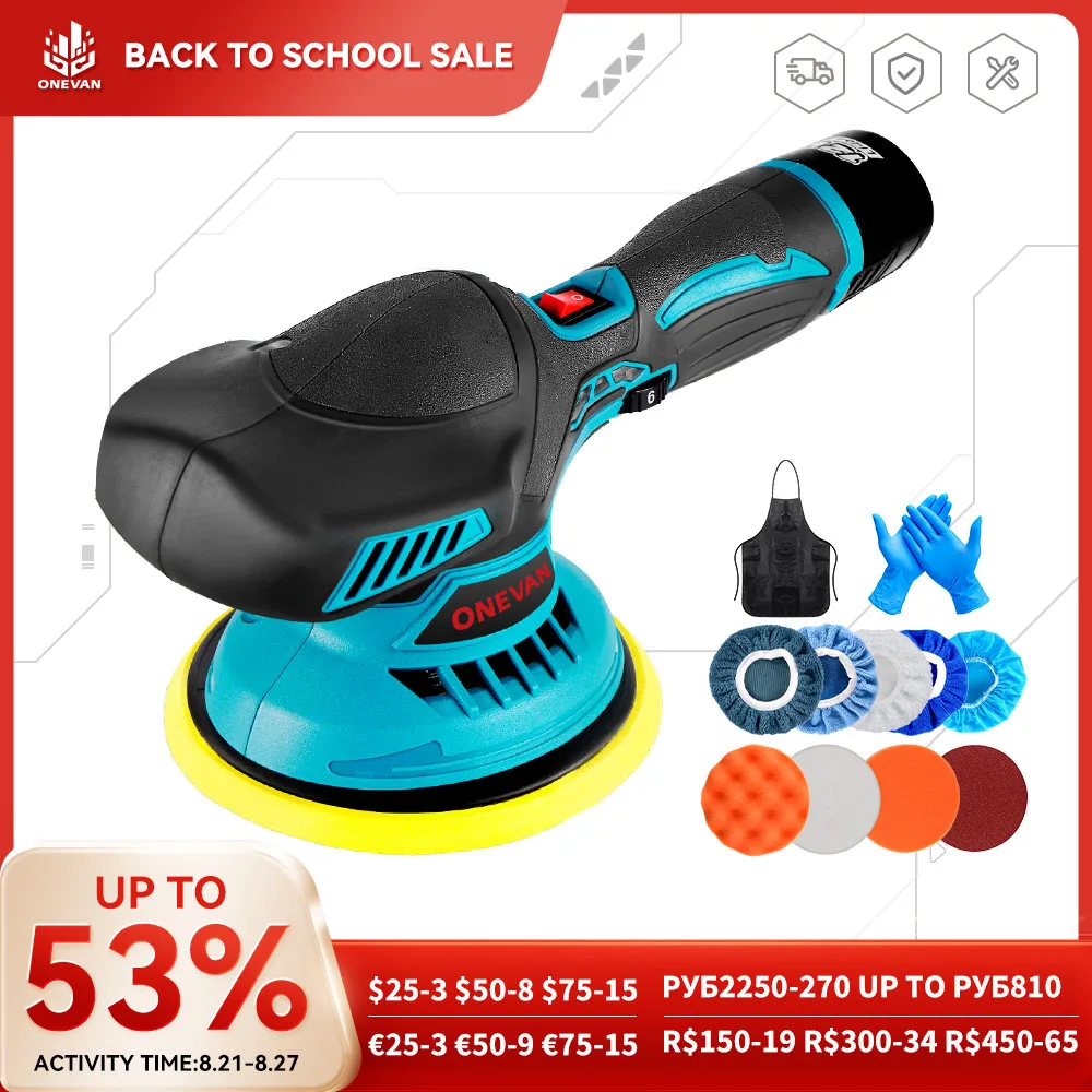 6000RPM Cordless Mini Polisher 6Gears Car Polishing Machine 