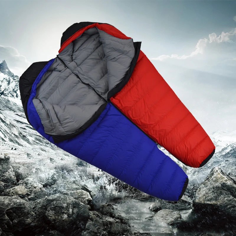 Фото Спальный мешок OEM Saco De Dormir Uyku Tulumu Schlafsack 600г для взрослых, ультралегкий, всесезонный, типа «мумия», с наполнителем из утиного пуха, для кемпинга на открытом воздухе. №2