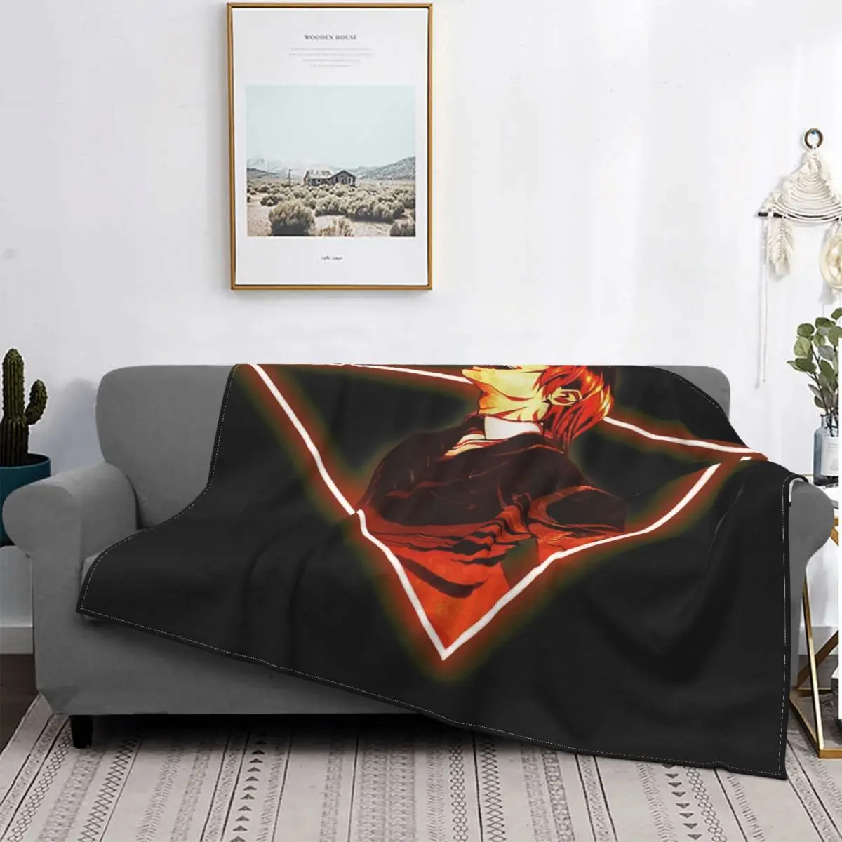 

Manta Yagami Light Death Note, colcha a cuadros para cama, manta de pícnic a cuadros de muselina en la cama