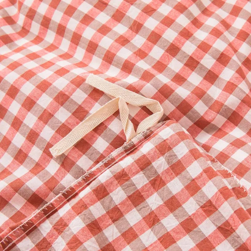 1Pc 100% Pure Cotton Comforter Cover Red Plaid Print Fundas Nórdicas for Adults Single/Double Quilt Cover(Pillowcase Need Order） - купить