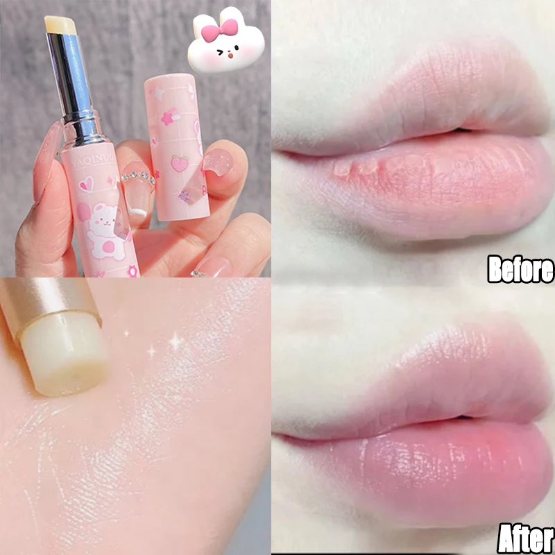 

Peach Strawberry Lip Balm Moisturizing Reduce Lip Lines Anti-Cracking Lip Balm Lasting Hydrating Nourishing Lip Care Makeup Tool