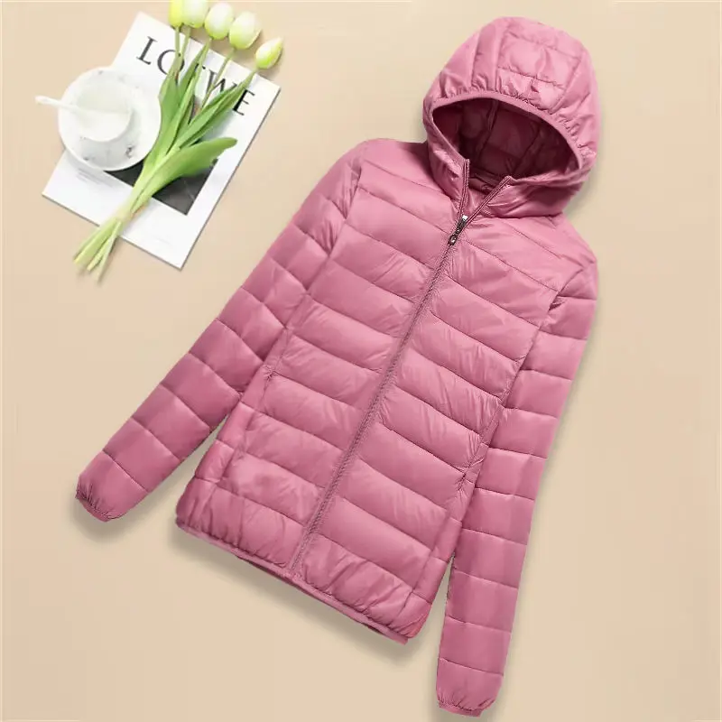 Down Cotton Jacket Women Zipper Winter Hooded Down Cotton Coat Female Windproof Parka Jackets Outerwear Cotton Padded S46