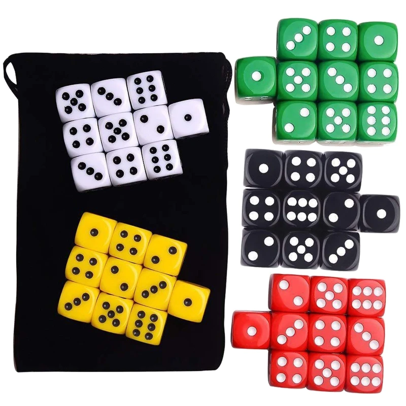 

50Pcs 6 Sided Colorful Acrylic Dices Digital Number Cubes Round Corner For Kids Drop Shipping