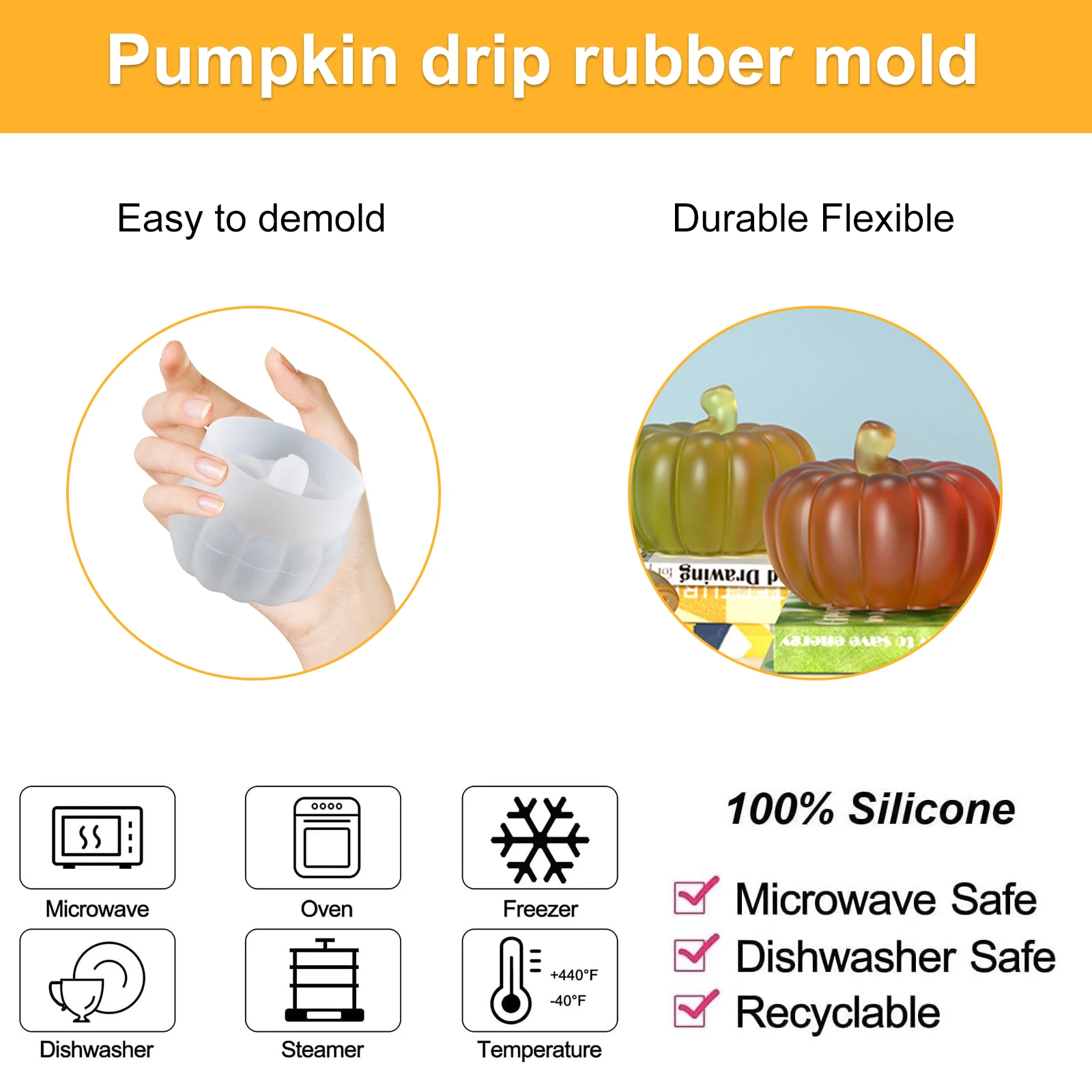 2 шт. силиконовые формы в виде тыквы для украшения дома |