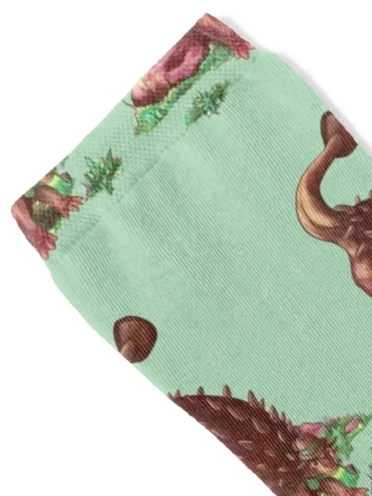 Носки Dapper с анкилозавром нескользящие спортивные женские носки мужские