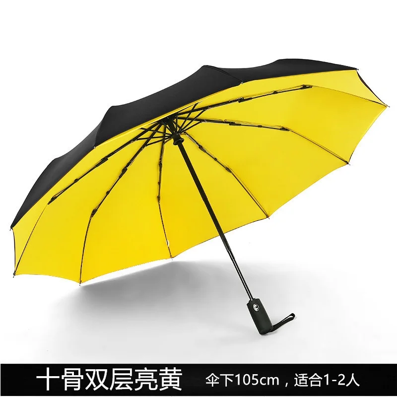 

Деловой зонт, автоматический двухслойный складной зонт, ветрозащитные зонтики от дождя и ветра для поездок, солнца, десять косточек, Большо...
