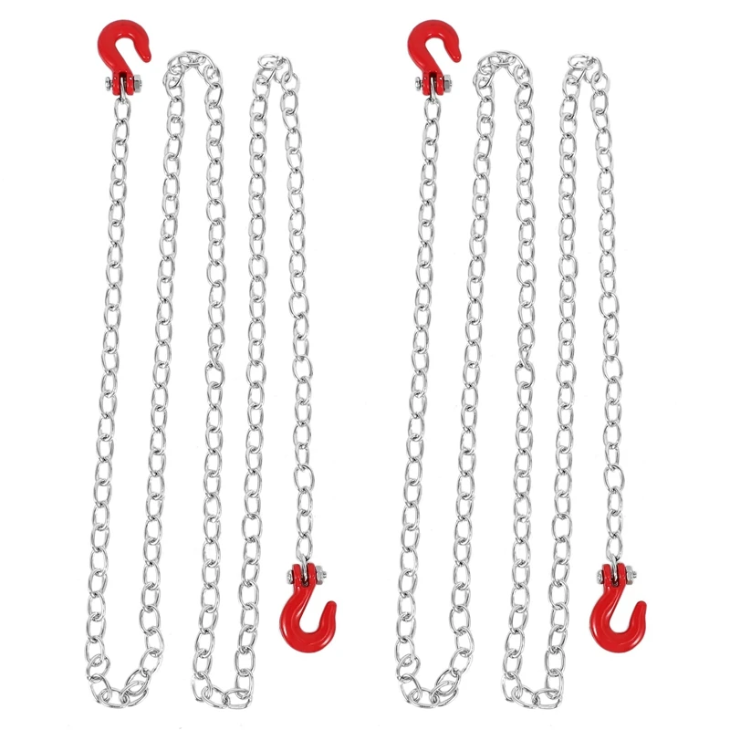 

2X 1:10 Аксессуары для радиоуправляемых гусеничных автомобилей буксировочная цепь с крюком прицепа для Axial SCX10 90046 TAMIYA CC01 RC4WD D90 D110 TF2 RC Car