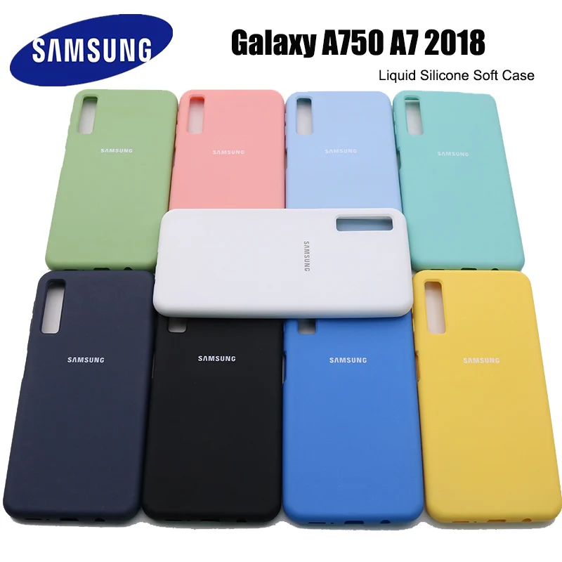 Шелковистый силиконовый чехол для Samsung Galaxy A7 2018 A750 мягкий на ощупь защитный