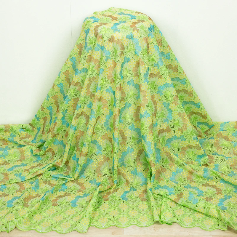 Хлопковая кружевная ткань с вышивкой Дубая Африканское кружево 2024