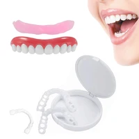 2 kits silicone upperlower false teeth veneers whitening fake tooth cover comfort fit cosmetic denture brace smile veneer gel
