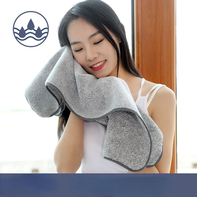 

75X35CM High quality bamboo charcoal coral velvet fiber bath towel adult quick-drying soft absorbent hotel beauty salon towel