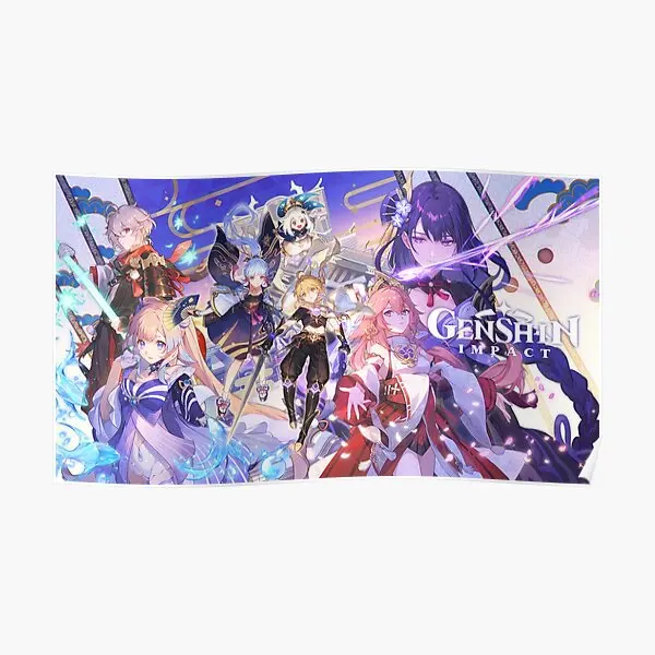 

Постер Inazuma Genshin Impact художественная комната картина домашняя настенная смешная картина украшение Современная винтажная роспись Декор печа...