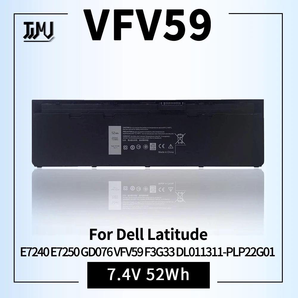 Полностью VFV59 Аккумулятор для ноутбука, совместимый с Dell Latitude E7240 E7250 GD076 VFV59 F3G33 DL011311-PLP22G01 PT1 X01 W57CV 7,4 в 52 Втч