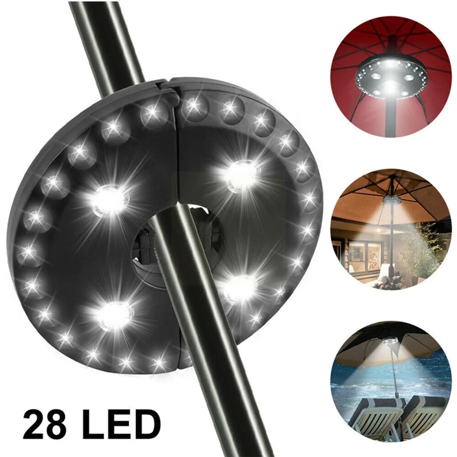 

Outdoor 28LED Patio Umbrella Parasol Lights Camping Lamps 4 Brightness Mode Umbrella Pole Light For Patio Umbrellas,Camping Y0A9