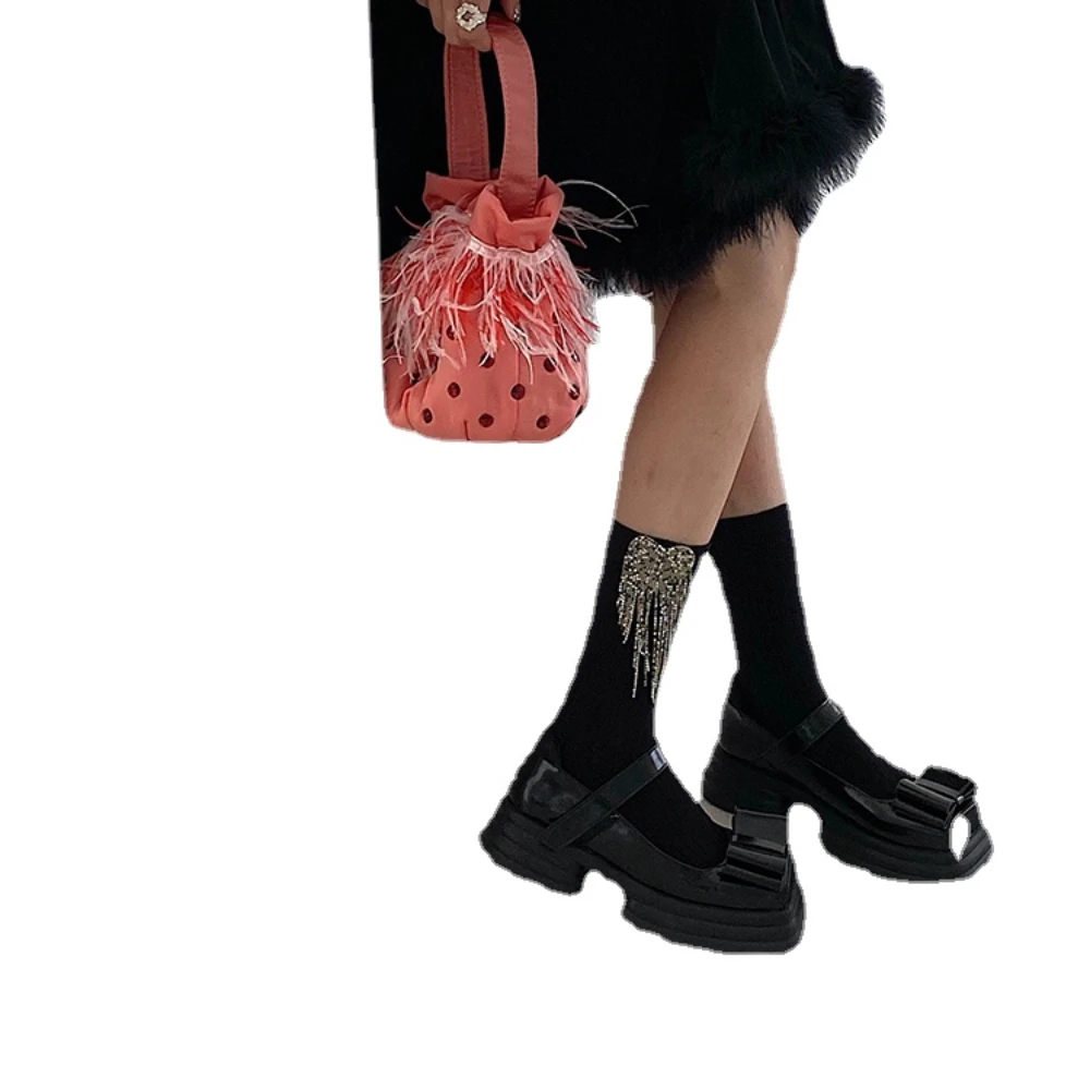 Design Fun Color Claw Settings Tassel Handmade Three-Dimensional Cotton Knee-Length Female Trendy Socks