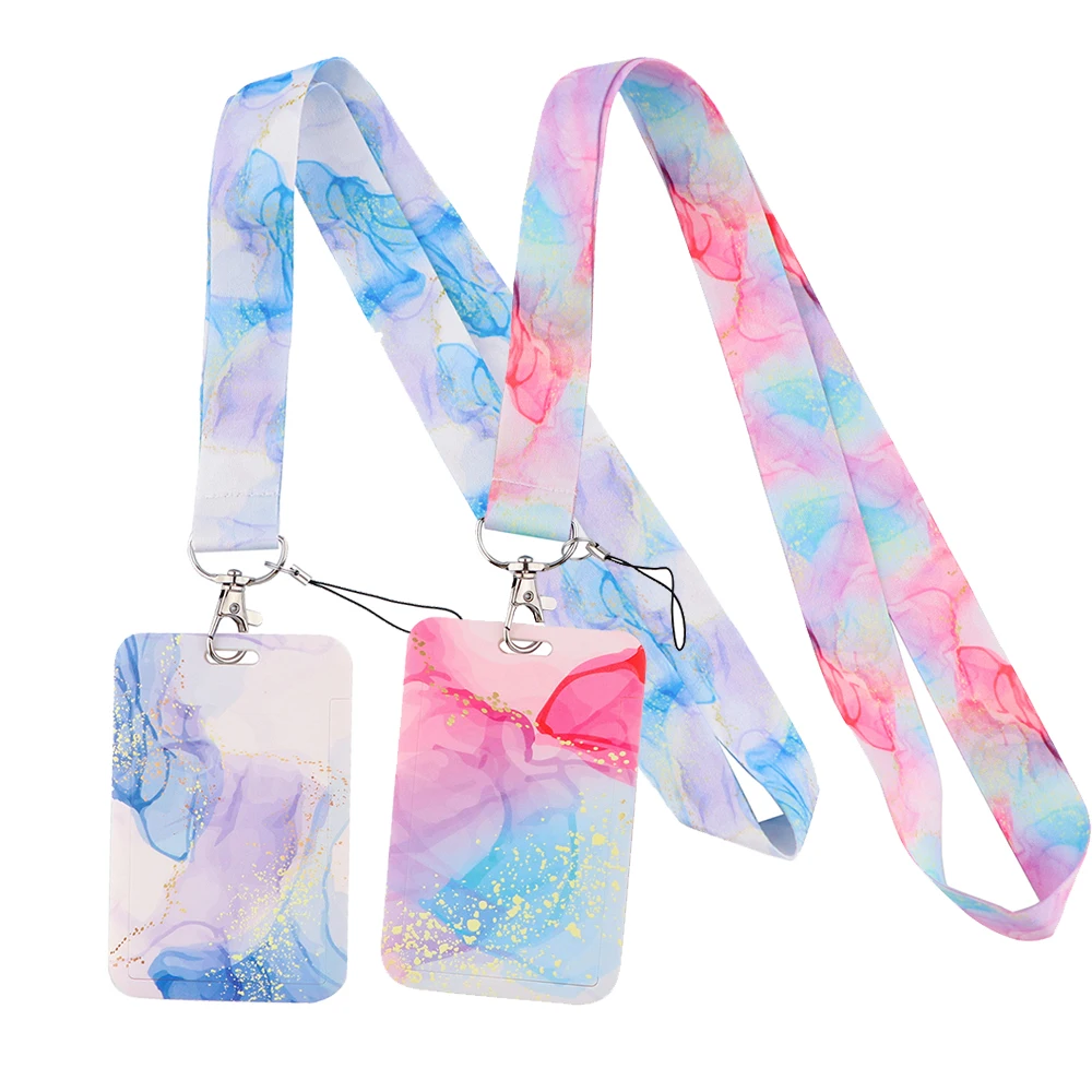YL1281 европейские мраморные ремешки для ключей с рисунком бейдж ID-карты минимализм
