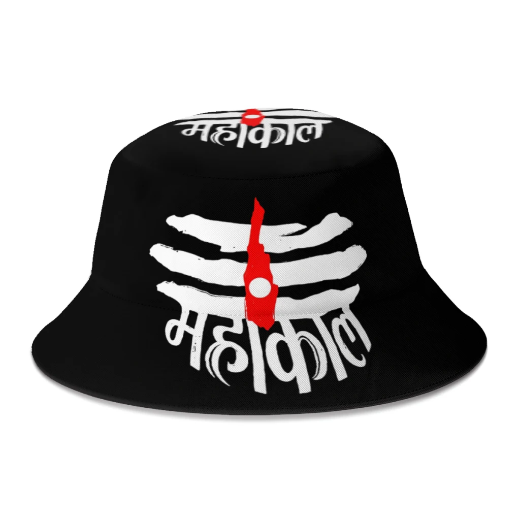 

Jai Mahakal Symbol Hindu India God Indian Gods Lord Shiva Bucket Hat Women Men Students Foldable Bob Fisherman Hats Panama Cap