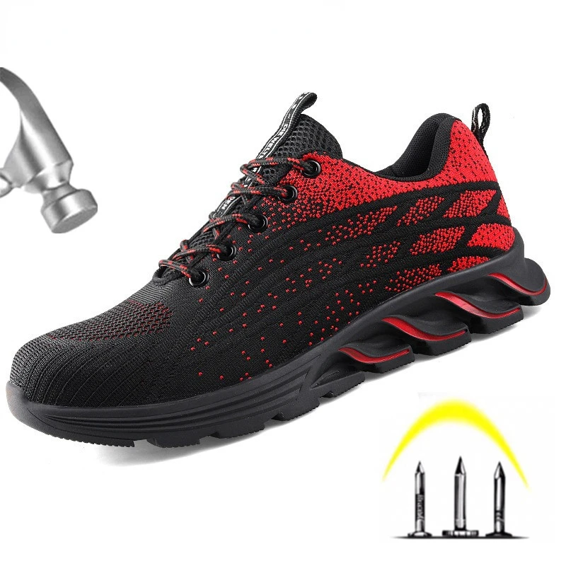 

Safety Shoes Men Women Steel Toe Boots Indestructible Work Shoes Lightweight Breathable Composite Toe Men Plus Size 36-46