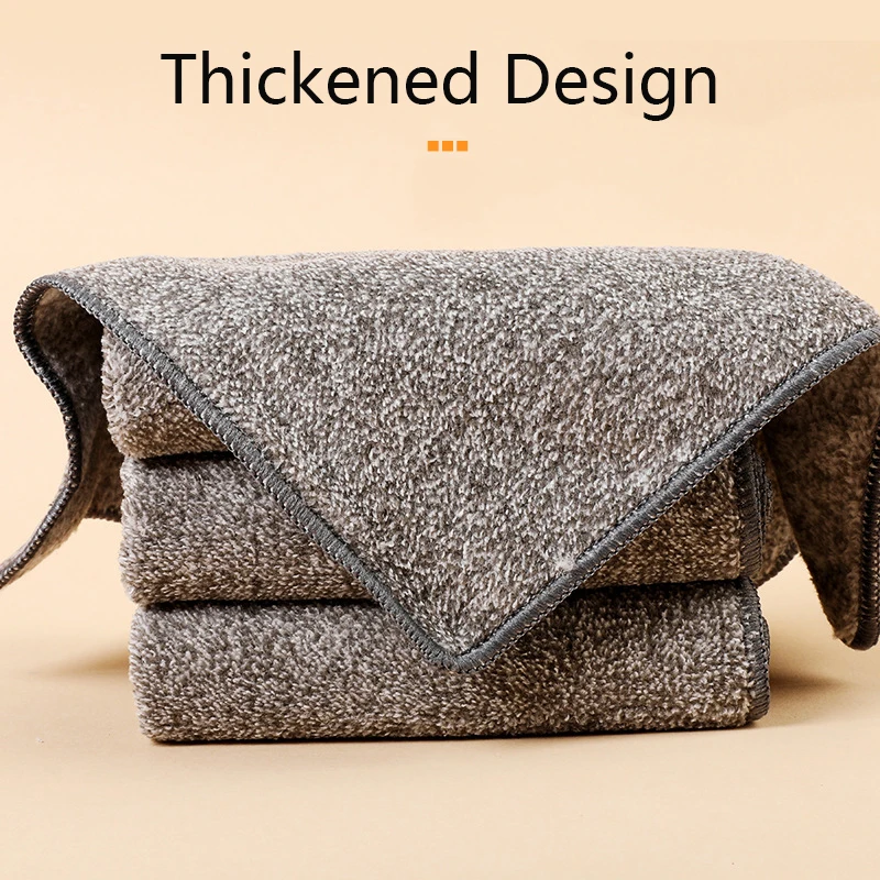 

1Pcs Bamboo Charcoal Dishcloth Microfiber Thickened Absorbent Wiping Rag Home Cleaning Washing Dish Wiping Tool Kitchen Towel