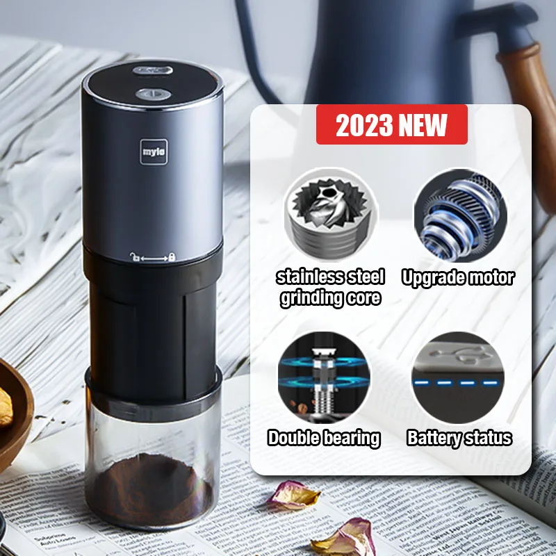 

Electric Coffee Grinder New Upgrade Mini Portable Coffee Bean Grinder USB Charge Stainless Steel Espresso Spice Mill Grinders