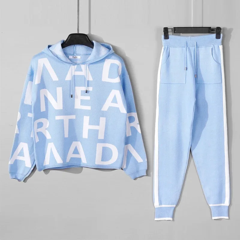 Корейский дизайн вязаные комплекты из 2 предметов женские трикотажные изделия с