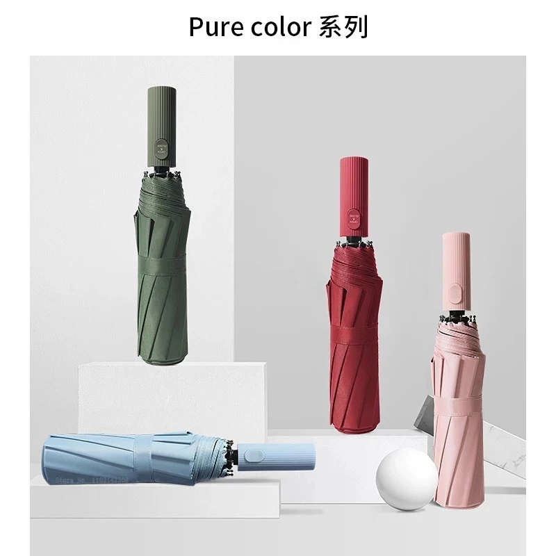 New Xiaomi Youpin Automatic Umbrella Sunshade for Men and Women 10 Umbrella Bones Black Glue Sunscreen Anti-ultraviolet Sun Umbr images - 6