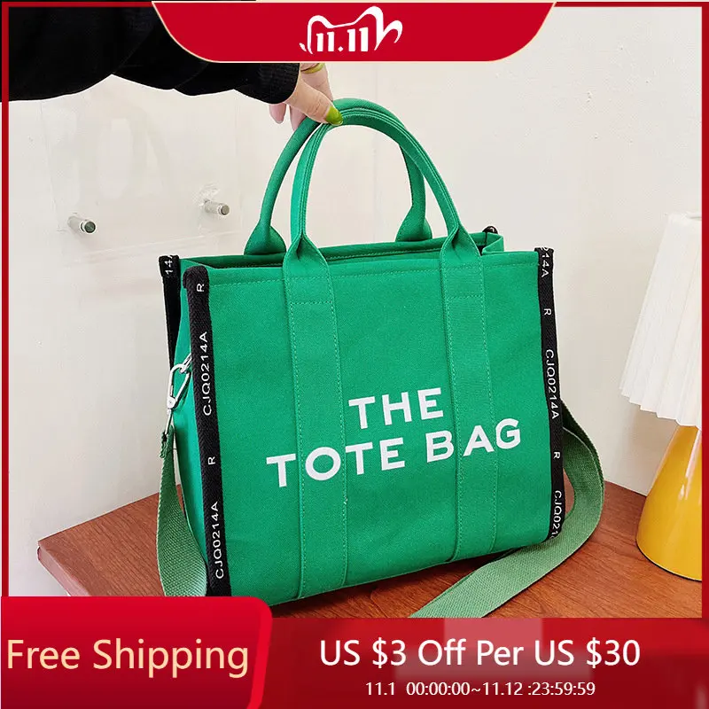 

Canvas Shoulder Bags Casual Canvas Shopping Bags Unisex Student Book Bag Large Capacity Women'S Tote Solid Color Satchels Bag