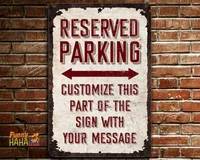 reserved parking vintage parking signcustom wood appearance metal bar sign