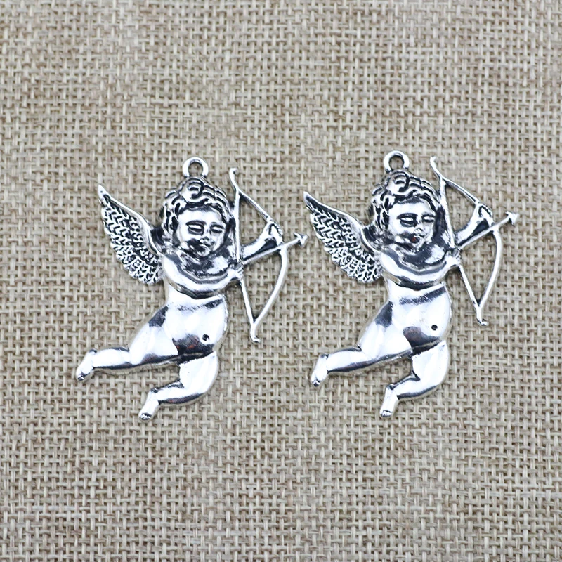 

4 Pieces 36*46mm Antique Silver Color Mixed Alloy Arrow of Love Charms Pendant Accessory For DIY Jewelry Making