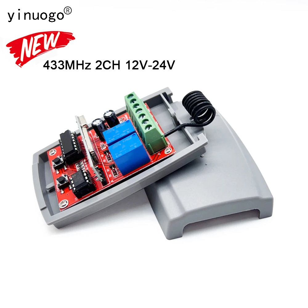 

Новый 433 мГц приемник гаражных ворот 2CH 12 В 24 В 433,92 мГц замена гаражных ворот пульт дистанционного управления приемник передатчик переключат...