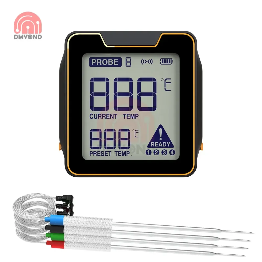 

Термометр для кухни, с дистанционным управлением через приложение, термометр для барбекю, гриля, духовки, мяса, таймер, Ручная настройка температуры от-50 ℃ до 300 ℃