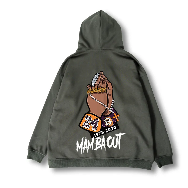 Р. И. П. Худи Mamba с принтом Y2K Мужская Уличная одежда свитшот на молнии капюшоном