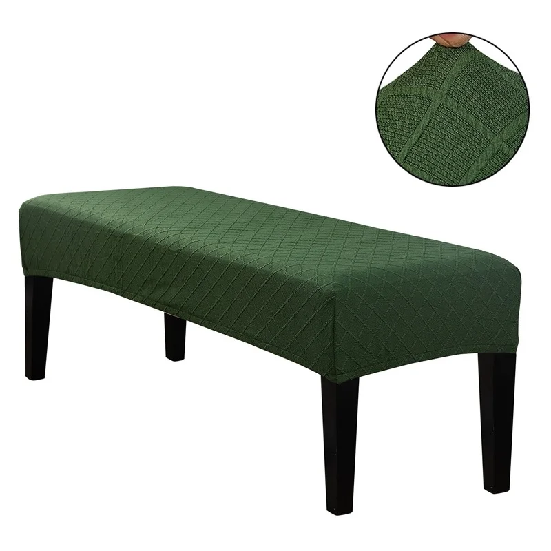 

Solid Color Jacquard Bench Cover Stretch Piano Armless Slipcover Elastic Spandex Foot Stool Covers for Living Room Bedroom Home
