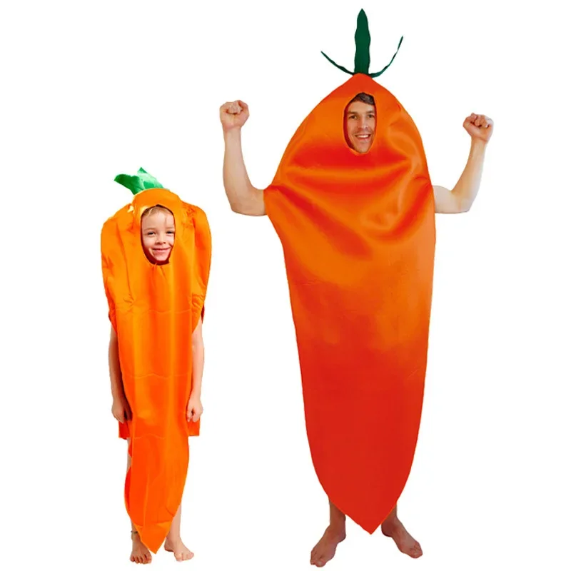 Хэллоуин Карнавал Косплей Морковь Костюм Овощная Одежда Для Взрослых И Детей
