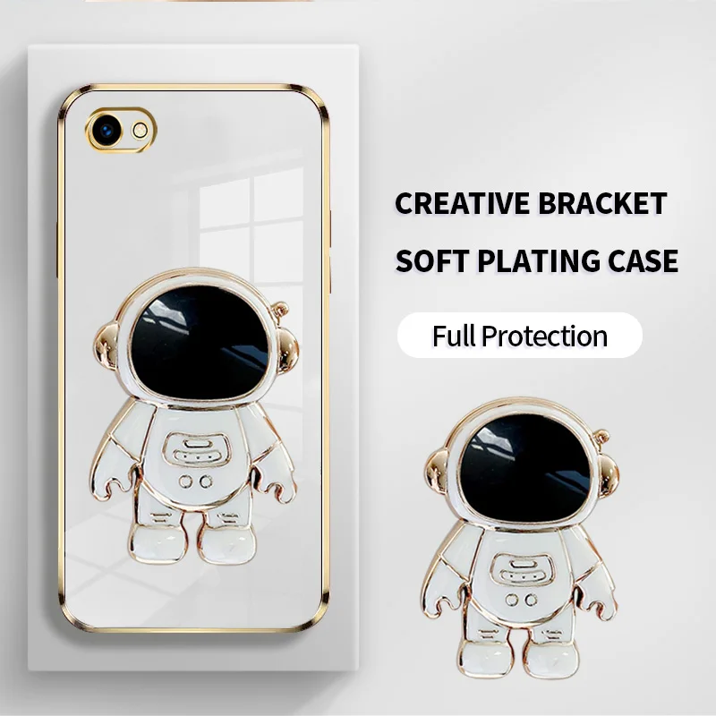 

Ultra Thin Plating Case for vivo Y81 Y81s Y85 Z1 Z1i Z3X V9 Youth V9 6GB Y83 No Fingerprint Luxury Creative Astronaut Bracket