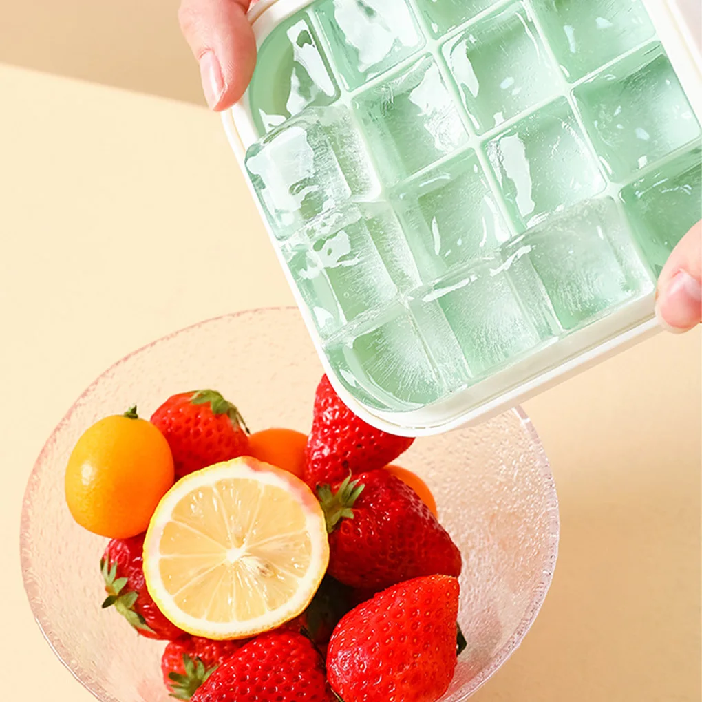 

16 Grids Ice Cube Molds Tray Freezer Icing Maker Dustproof Washable Reusable Drink Beverage Wine Mould Kitchen Tools