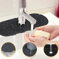 2faucet mat splash resistant washable arc line non slip draining silicone keep top dry sink splash guard bathroom accessories