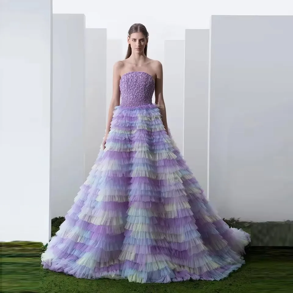 Дубай разноцветное платье для выпускного вечера вечерние платья макси без